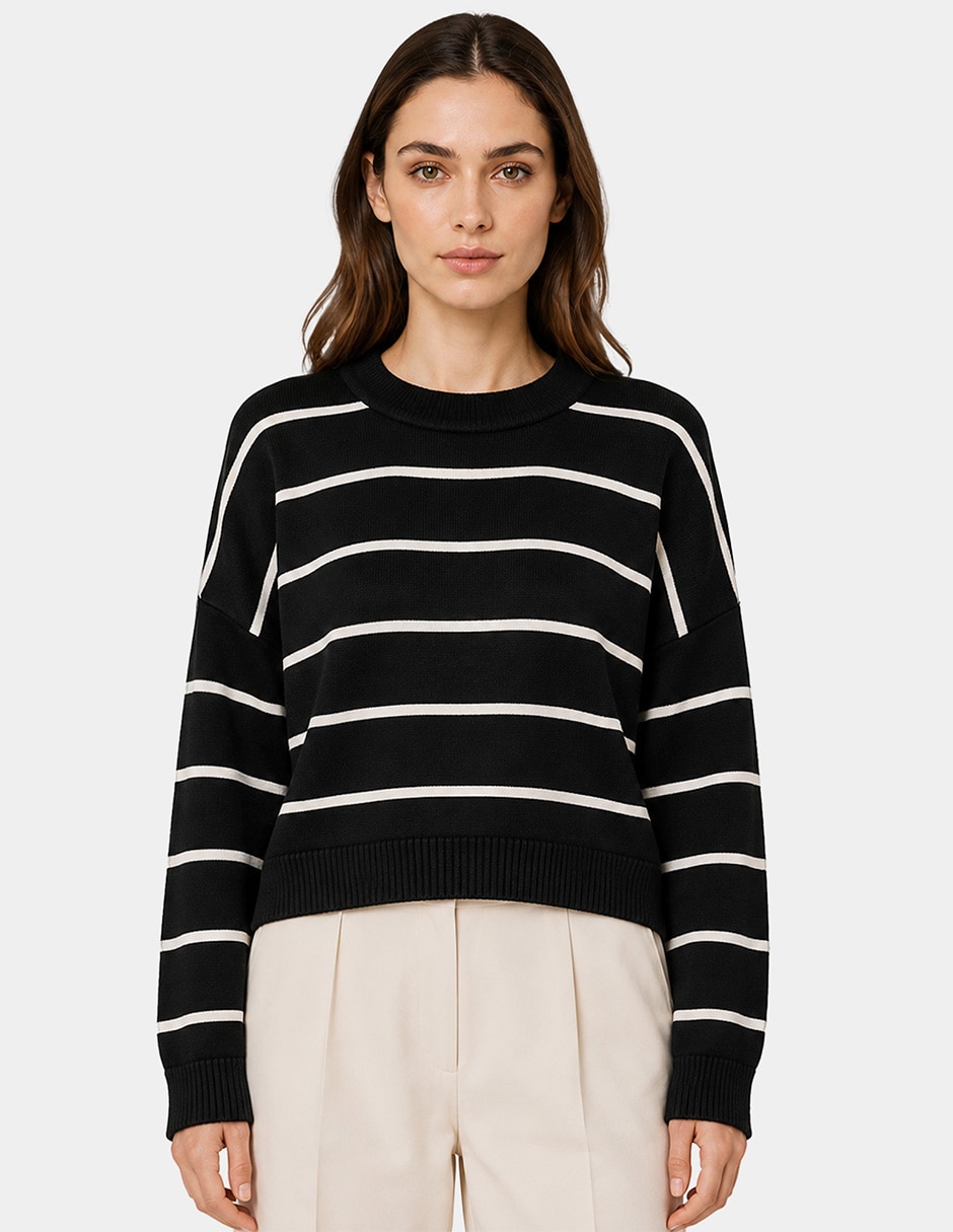 Suéter cuello redondo para mujer 1