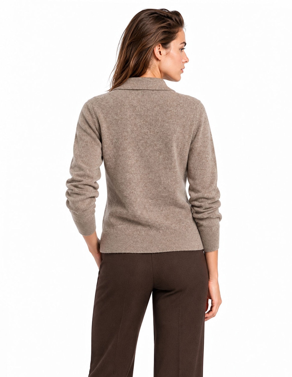 Suéter cuello camisero para mujer 5