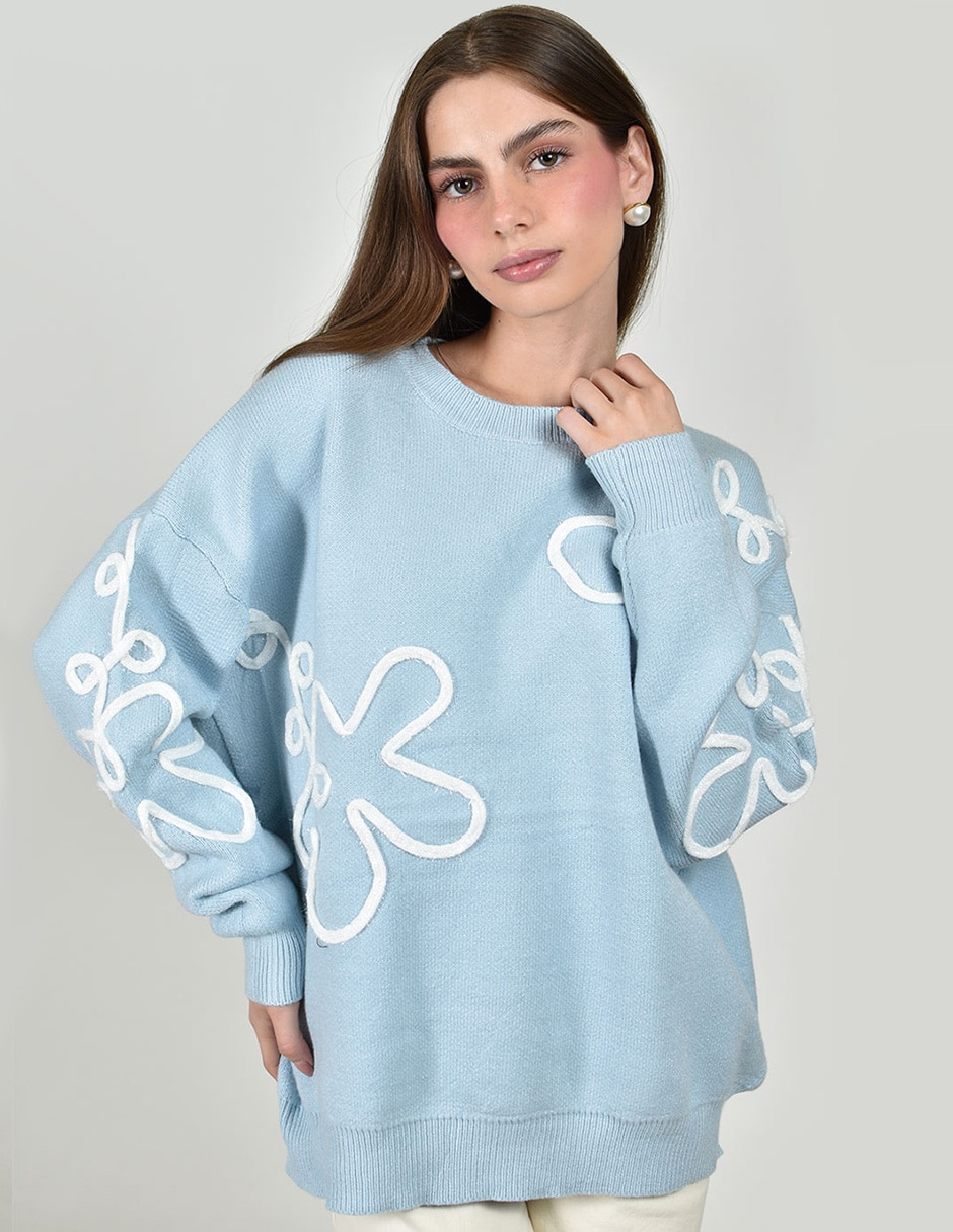 Suéter cuello redondo para mujer