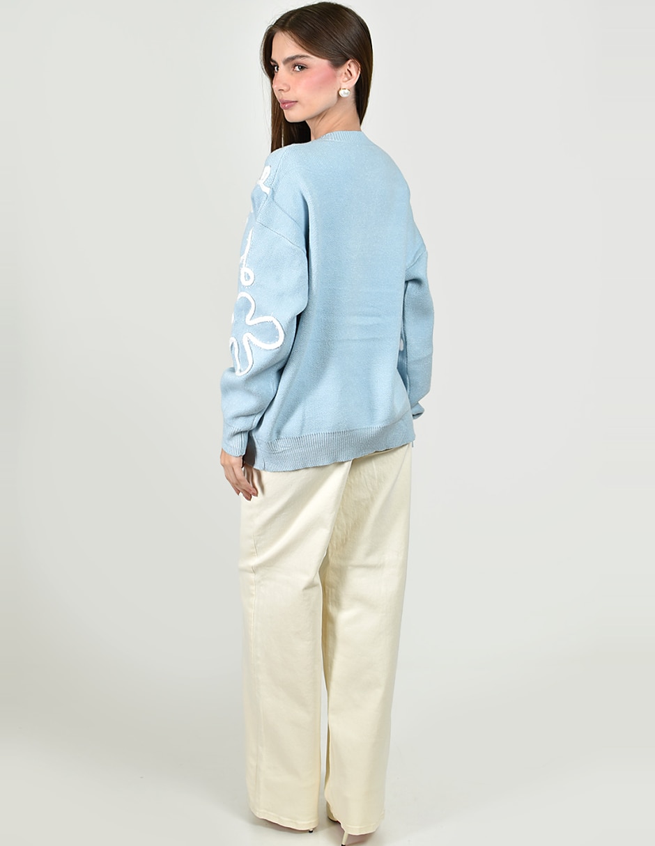 Suéter cuello redondo para mujer