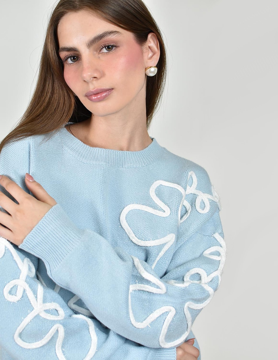 Suéter cuello redondo para mujer