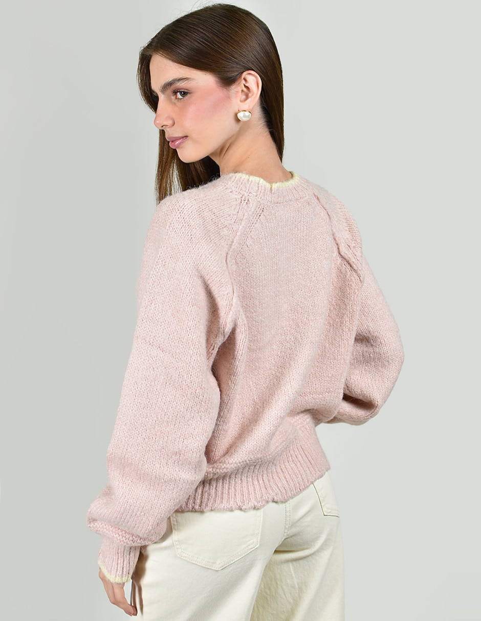 Suéter cuello redondo para mujer