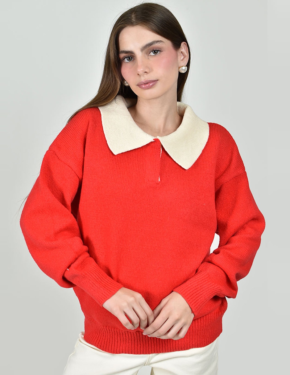 Suéter cuello camisero para mujer Suéter cuello camisero para mujer