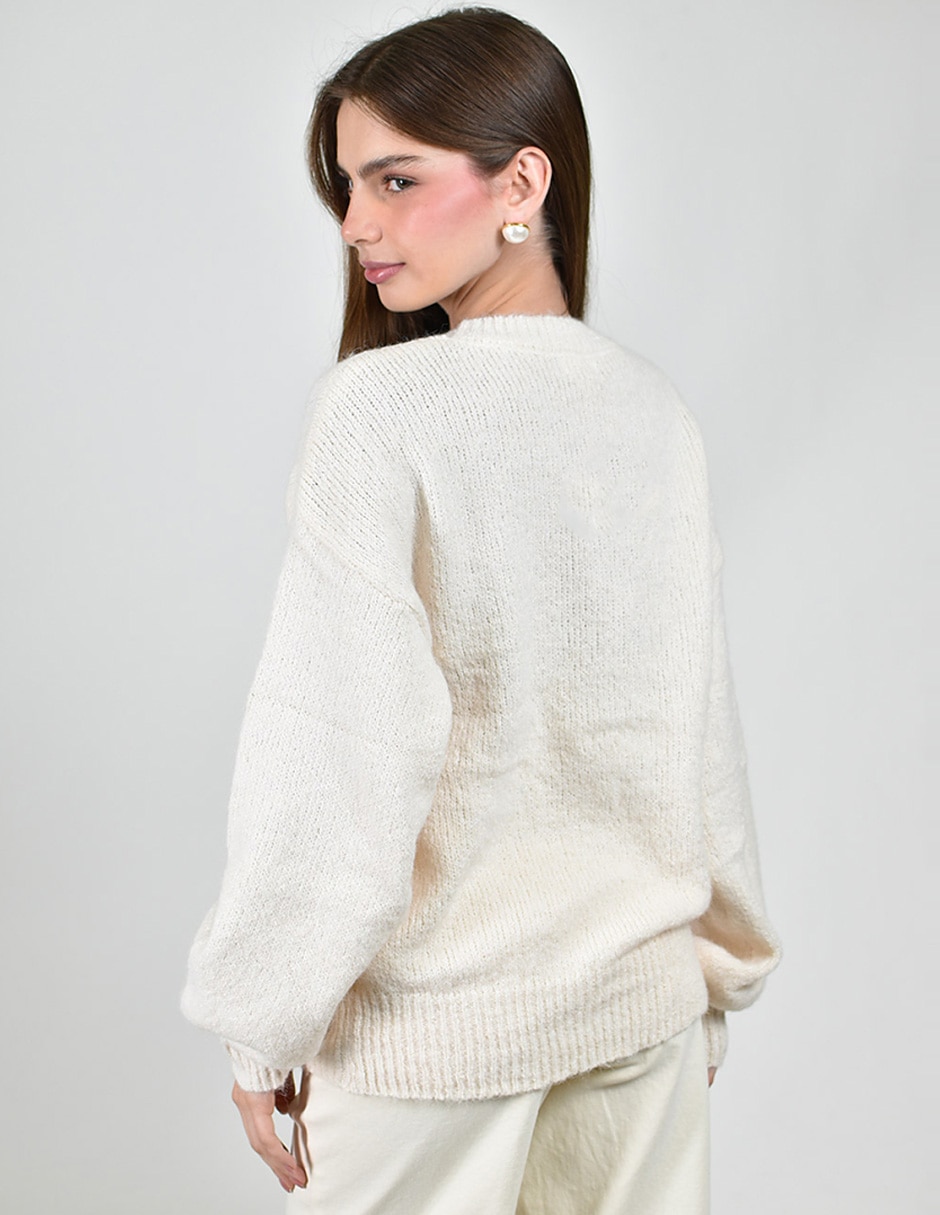 Suéter cuello redondo para mujer 4