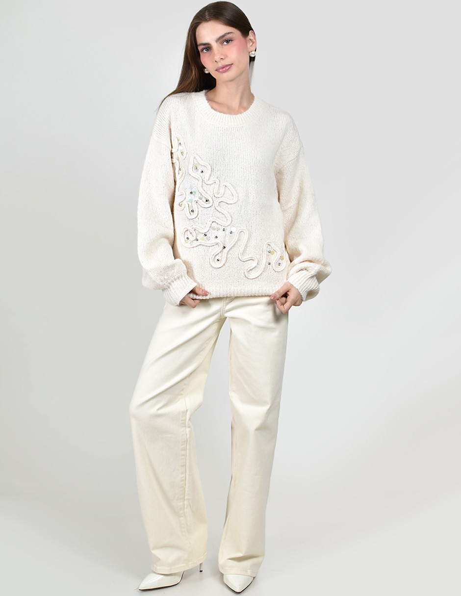 Suéter cuello redondo para mujer 2