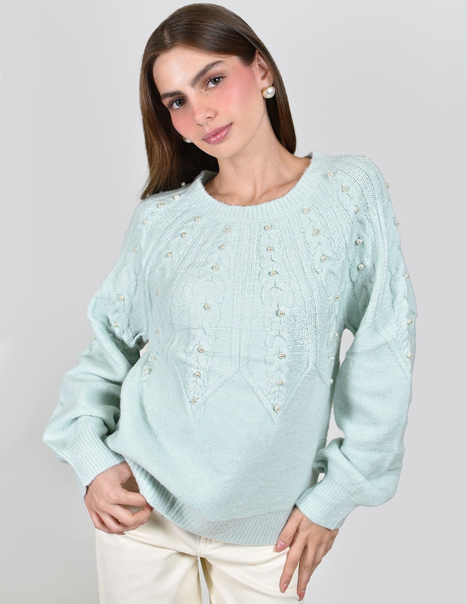 Suéter cuello redondo para mujer