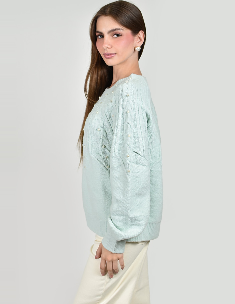 Suéter cuello redondo para mujer 5