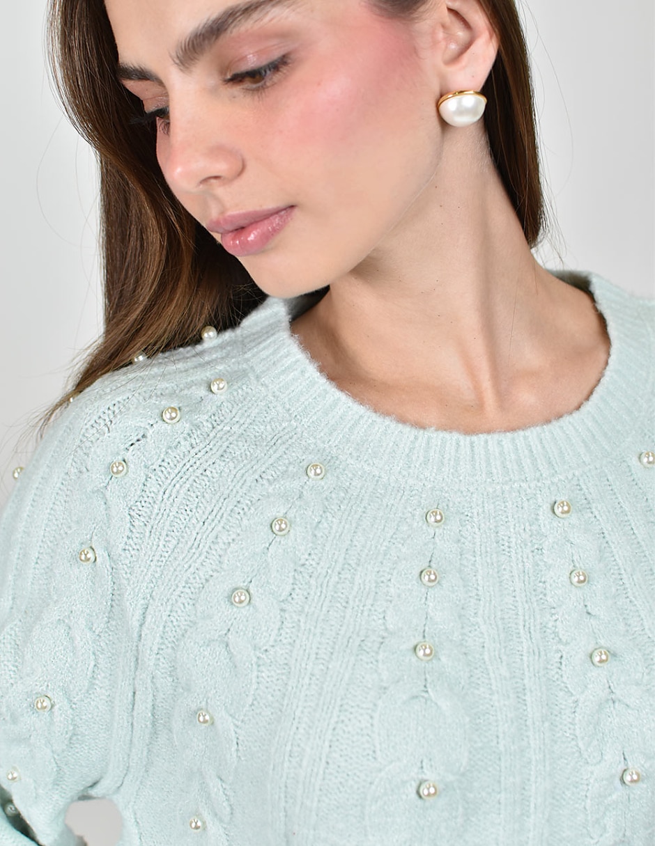Suéter cuello redondo para mujer