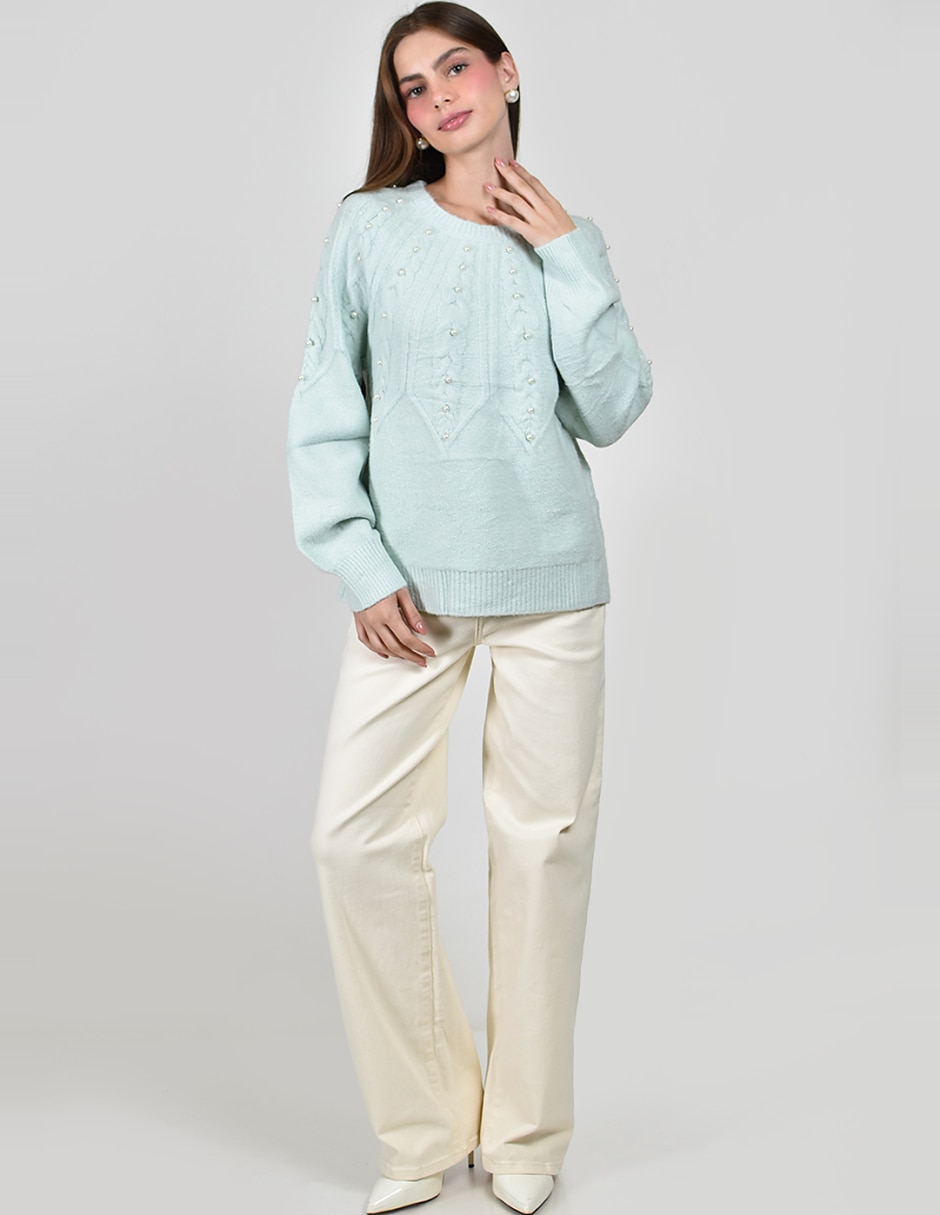 Suéter cuello redondo para mujer
