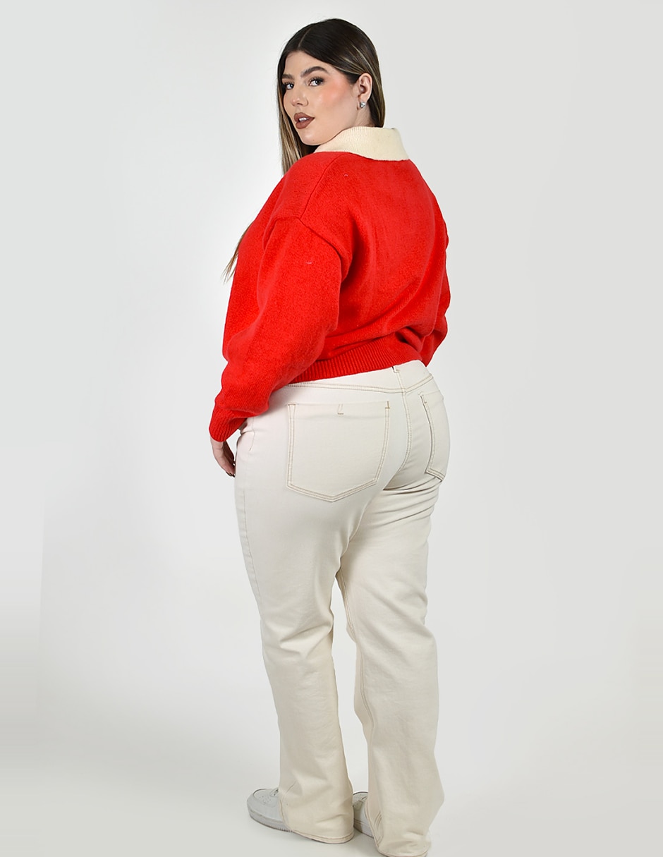Suéter cuello camisero para mujer 3