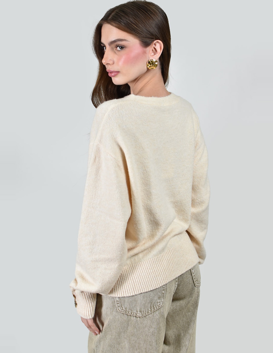 Suéter cuello v para mujer 3