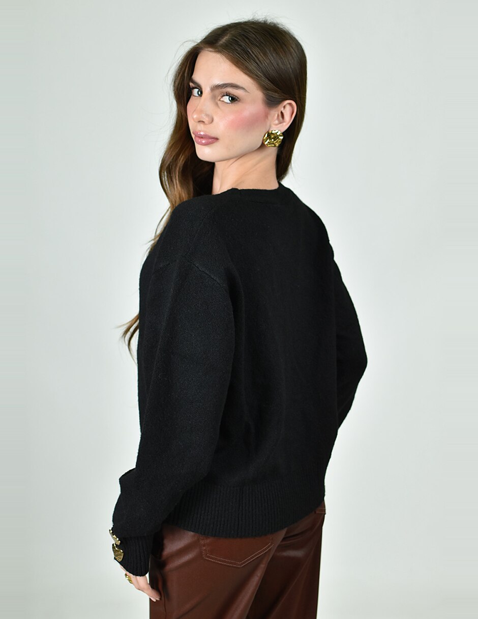 Suéter cuello v para mujer 3