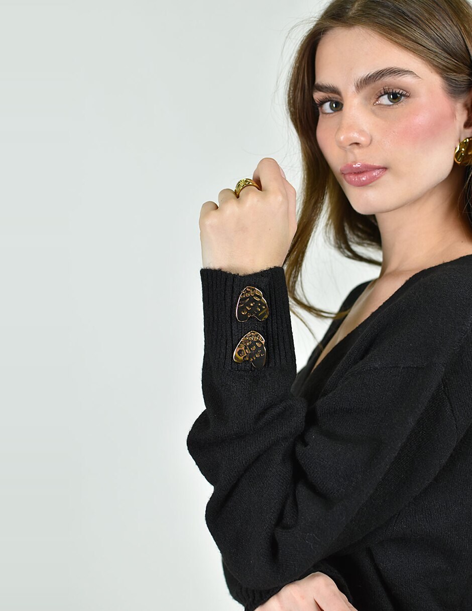Suéter cuello v para mujer 4