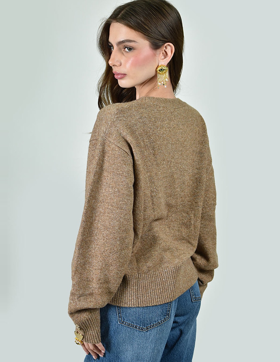 Suéter cuello v para mujer 3