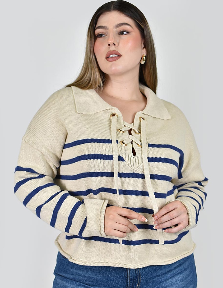 Suéter cuello camisero para mujer Suéter cuello camisero para mujer