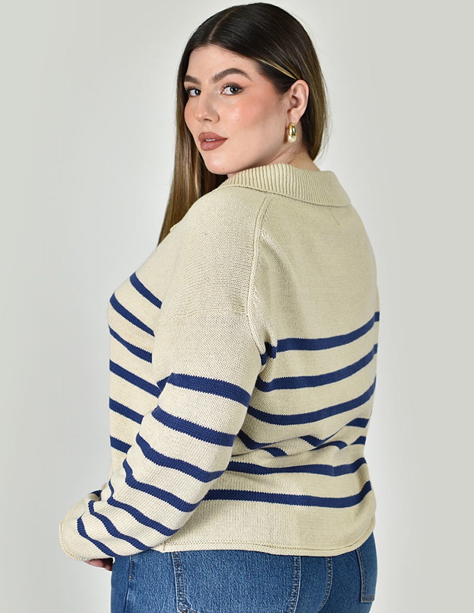 Suéter cuello camisero para mujer 3