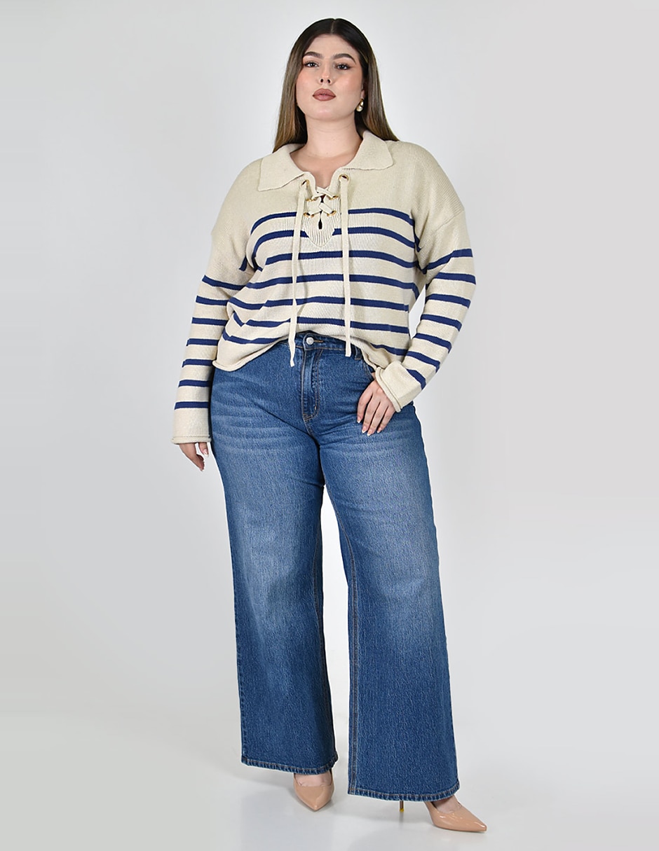 Suéter cuello camisero para mujer 5