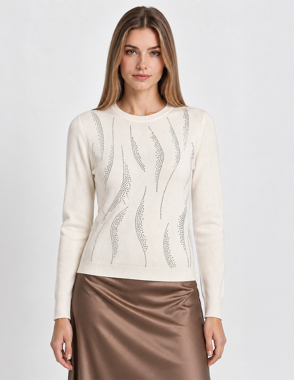 Suéter cuello redondo para mujer