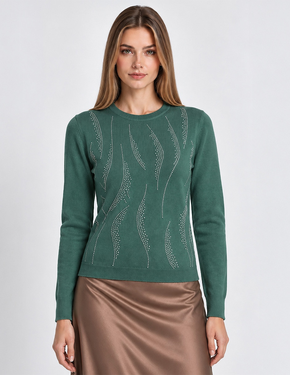 Suéter cuello redondo para mujer 1