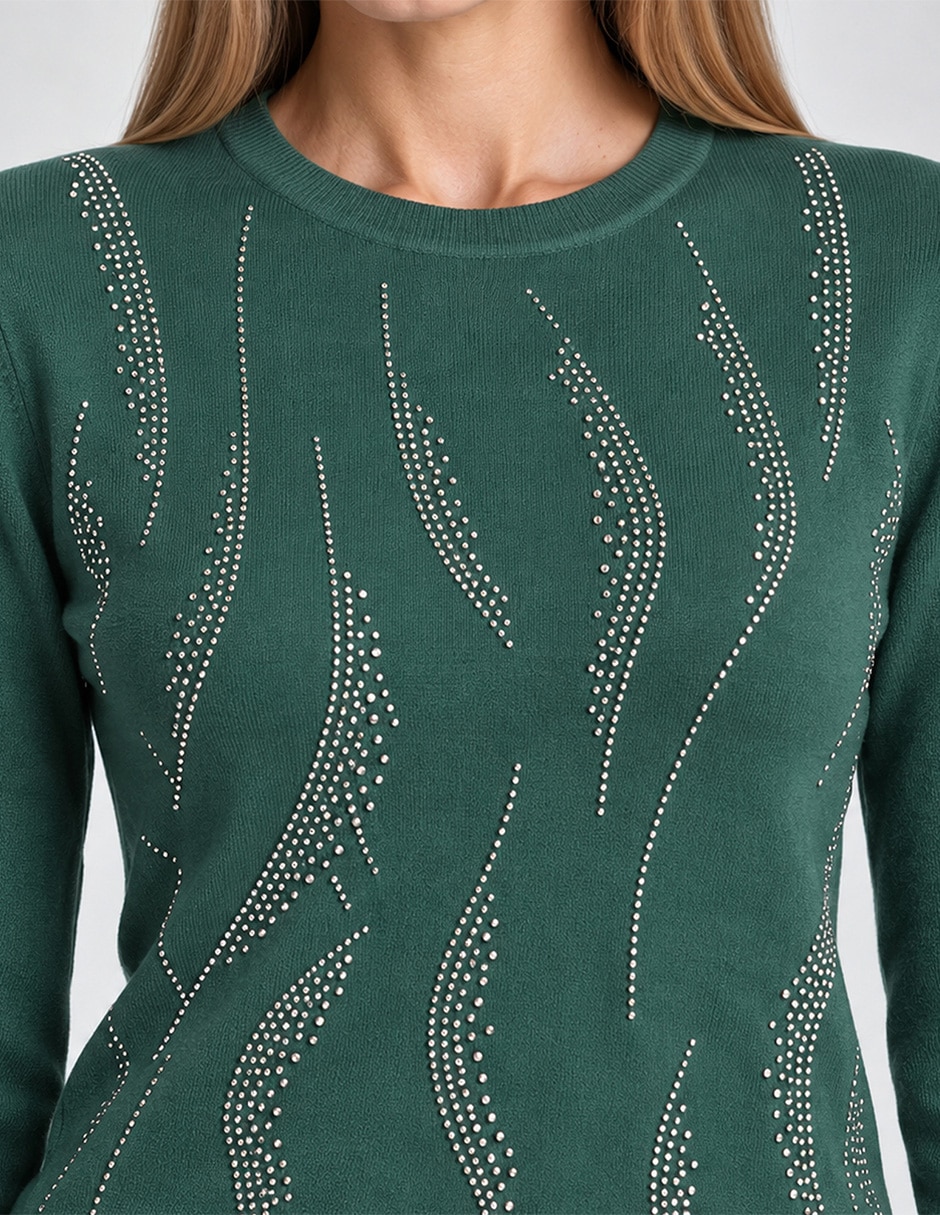 Suéter cuello redondo para mujer 4
