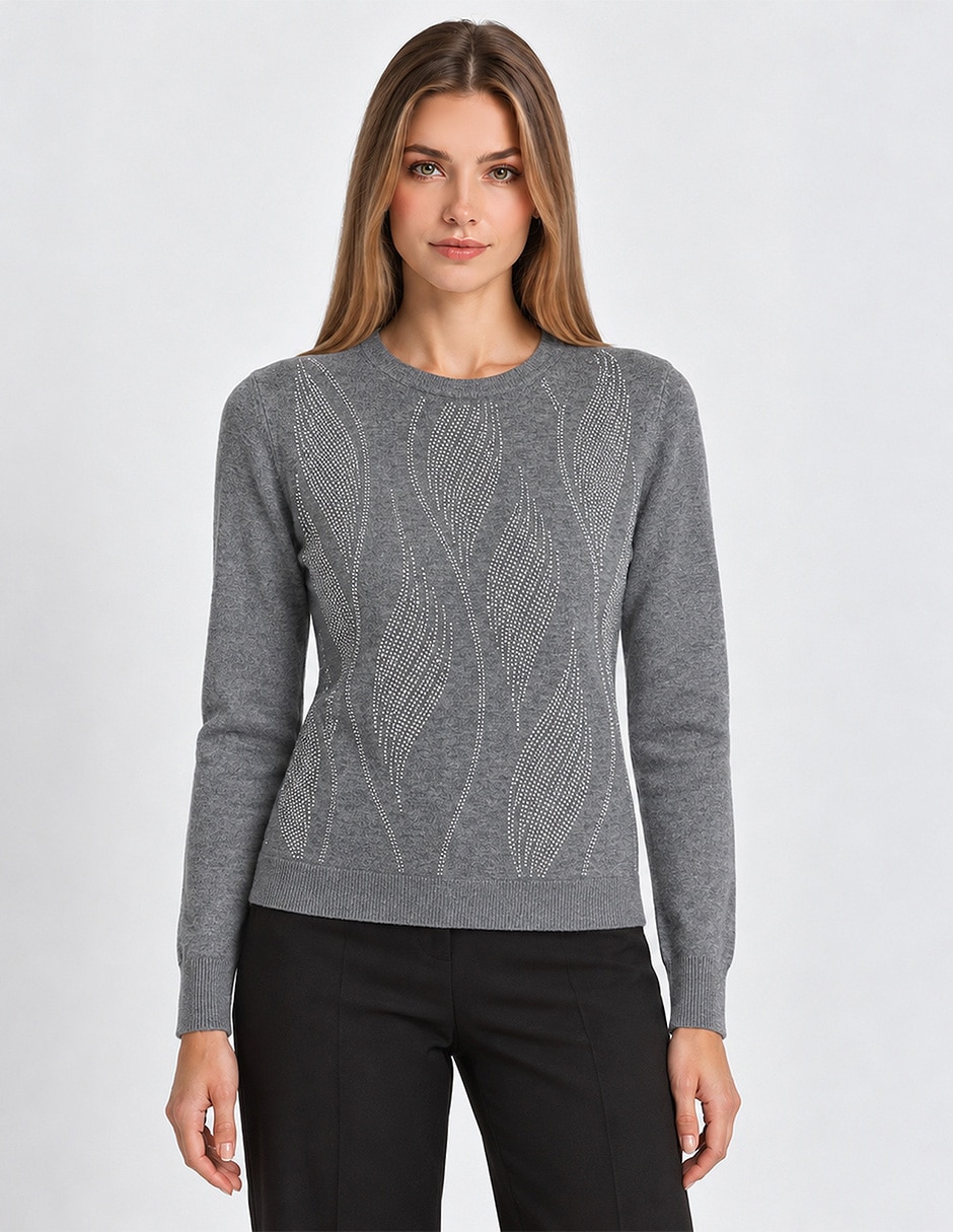 Suéter cuello redondo para mujer Suéter cuello redondo para mujer