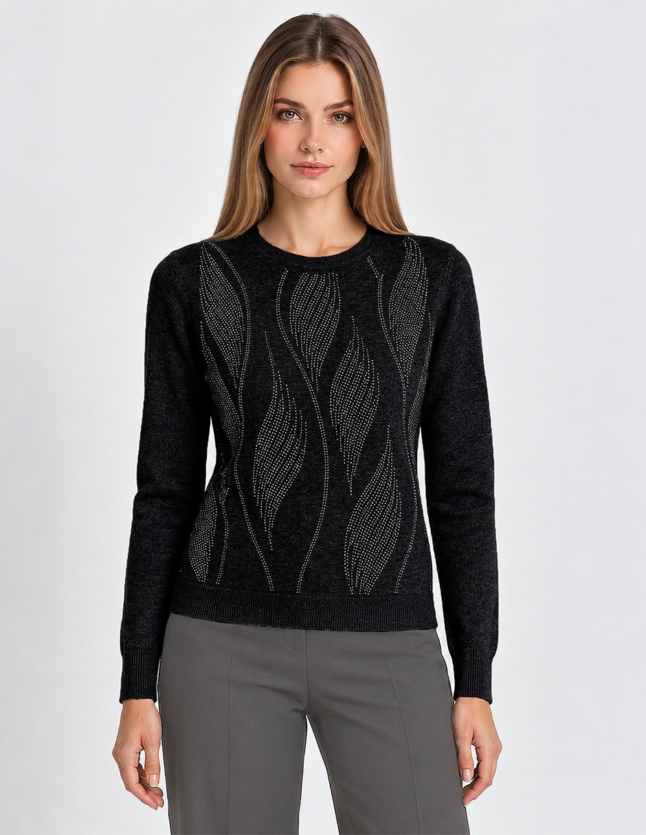 Suéter cuello redondo para mujer 1