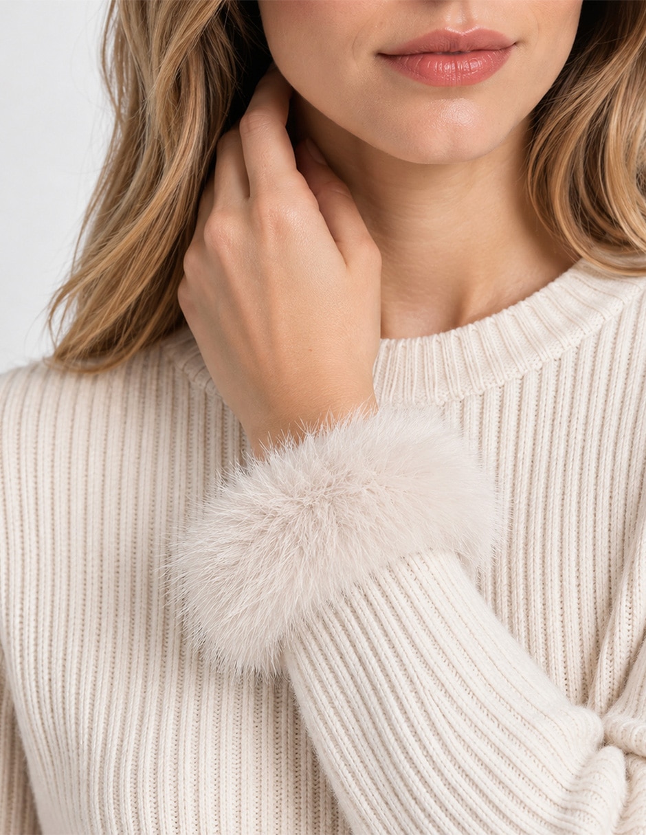 Suéter cuello redondo para mujer 4