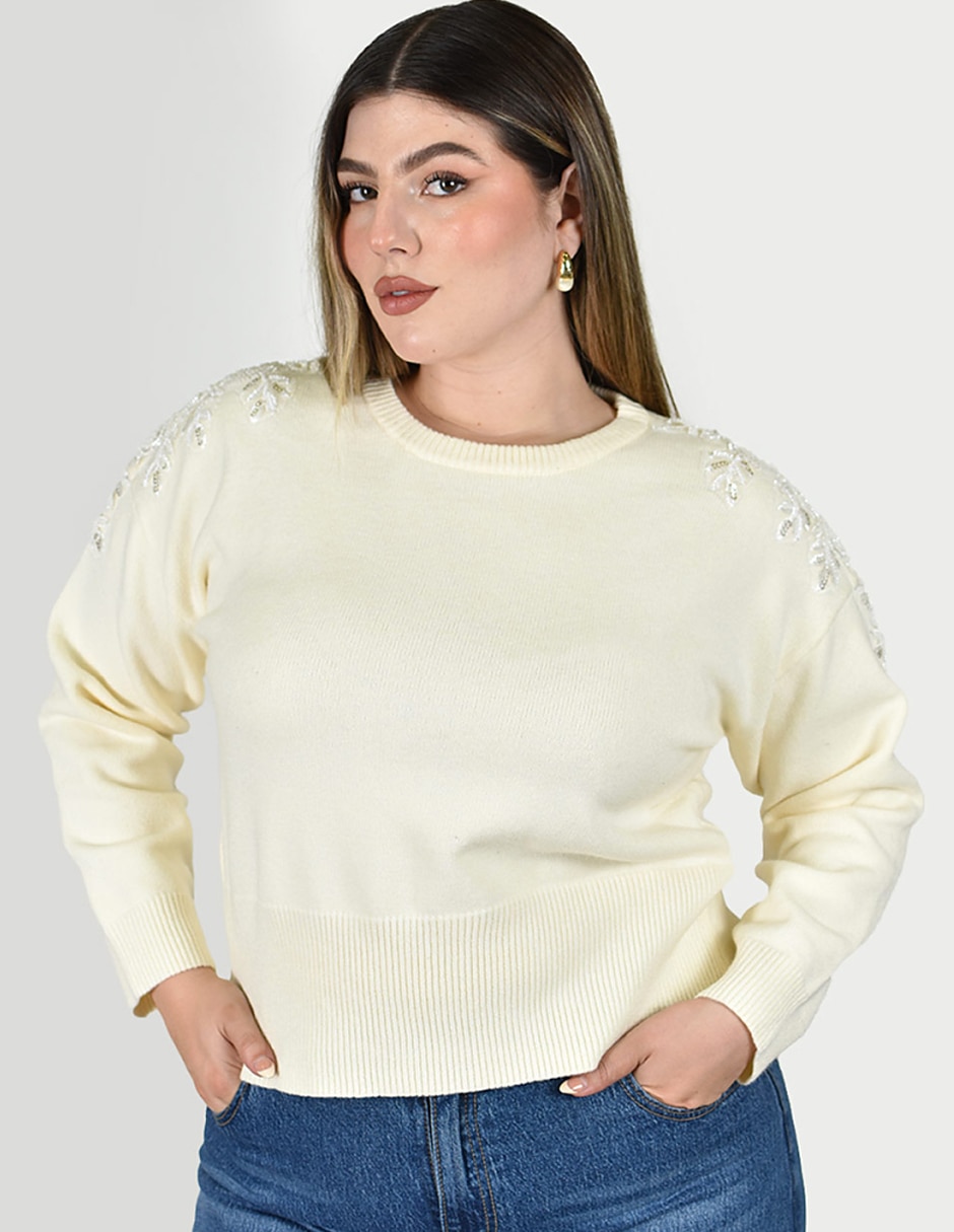 Suéter cuello redondo para mujer