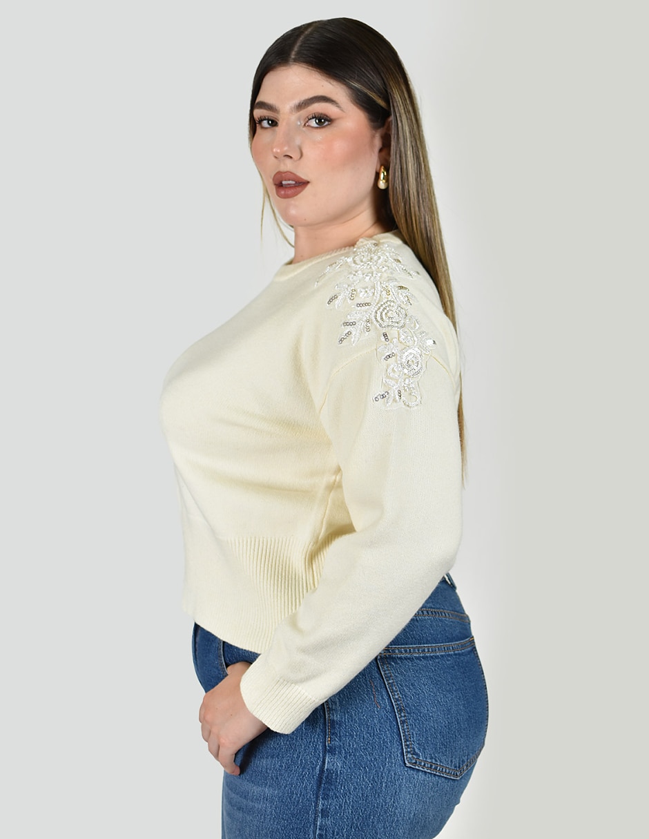 Suéter cuello redondo para mujer 2