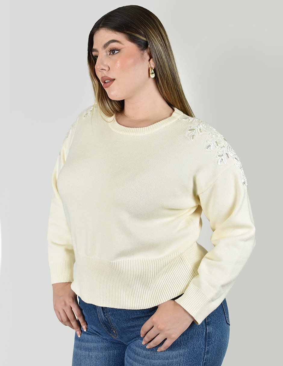 Suéter cuello redondo para mujer 4