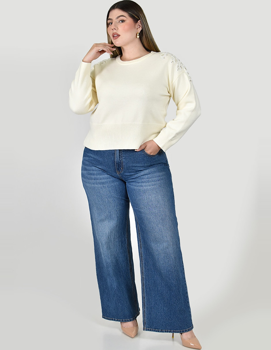 Suéter cuello redondo para mujer 5