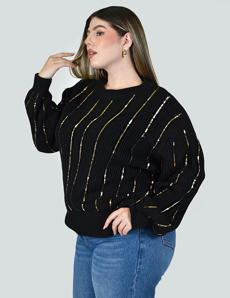 Suéter cuello redondo para mujer 2