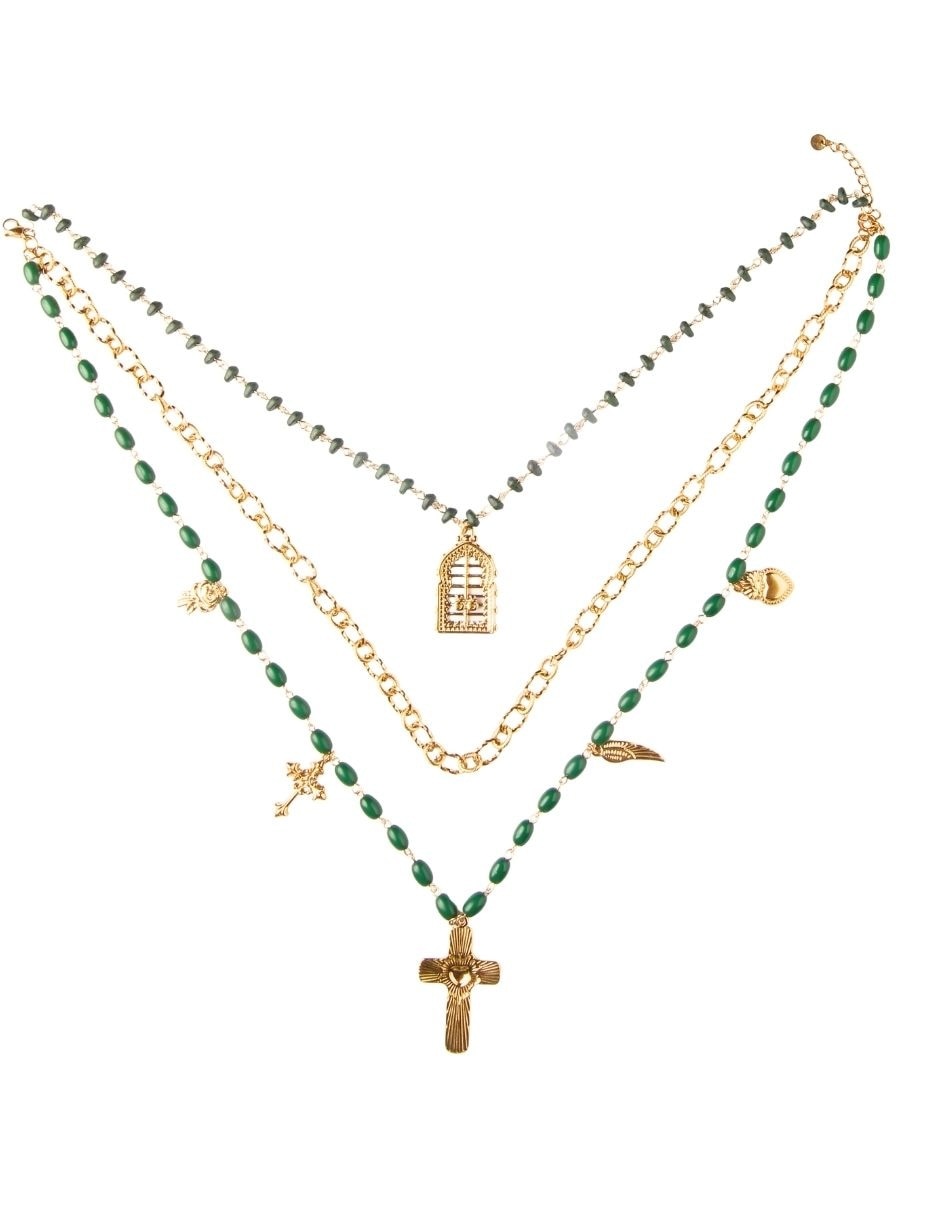 Collar de varios hilos de cruz 6