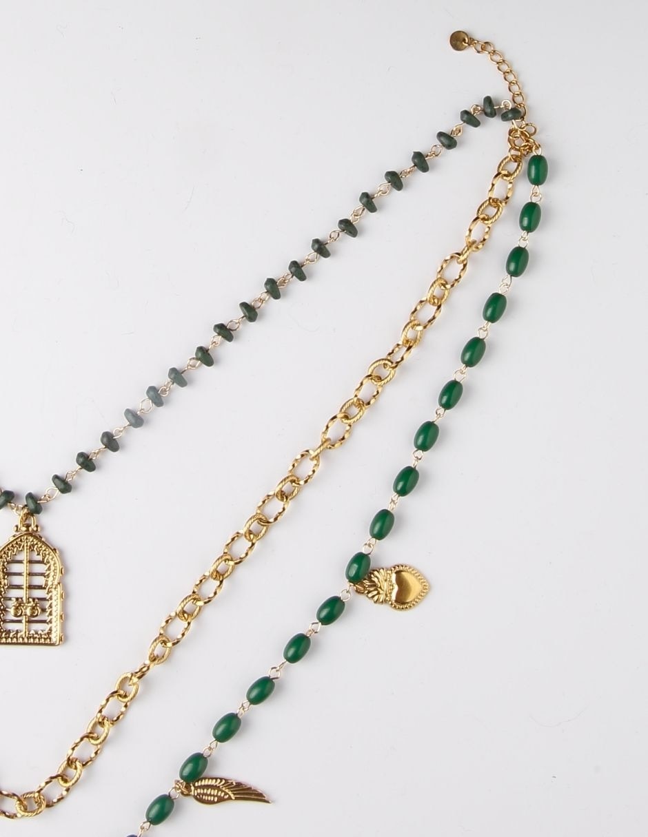 Collar de varios hilos de cruz 5